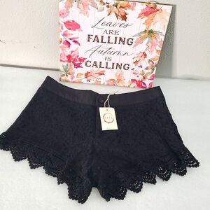 Raga Black Crochet Shorts Size M